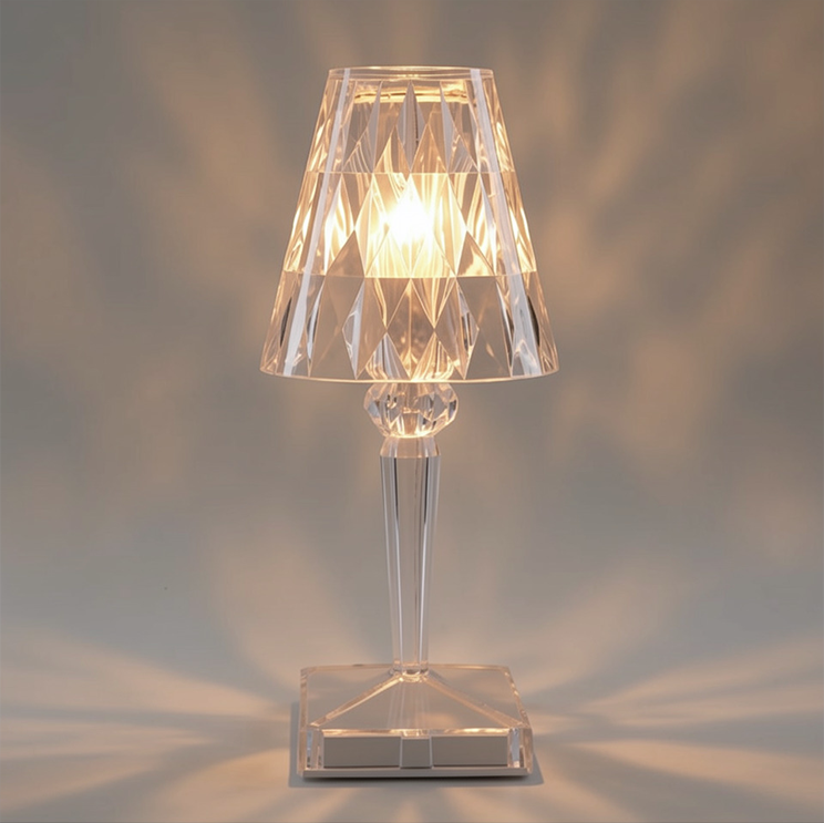 Lampe de Chevet Pied Cristal Vintage