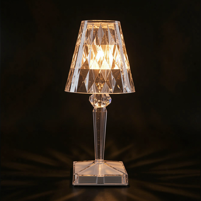 Lampe de Chevet Pied Cristal Vintage