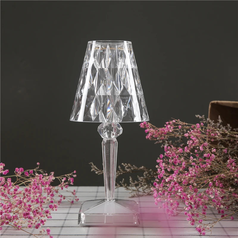 Lampe de Chevet Pied Cristal Vintage