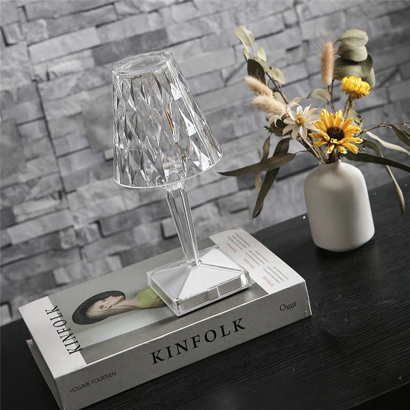 Lampe de Chevet Pied Cristal Vintage