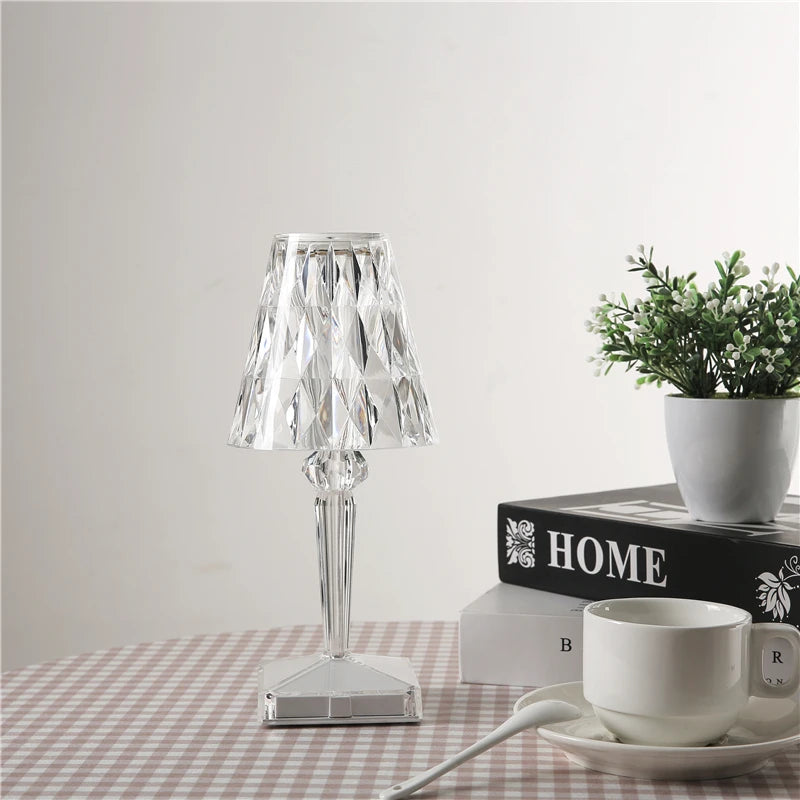 Lampe de Chevet Pied Cristal Vintage