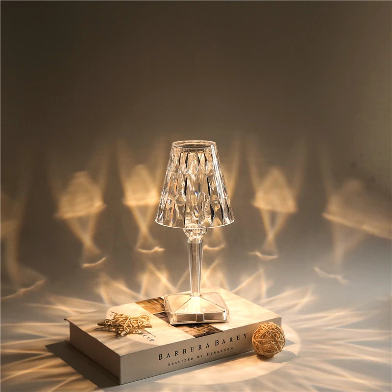 Lampe de Chevet Pied Cristal Vintage