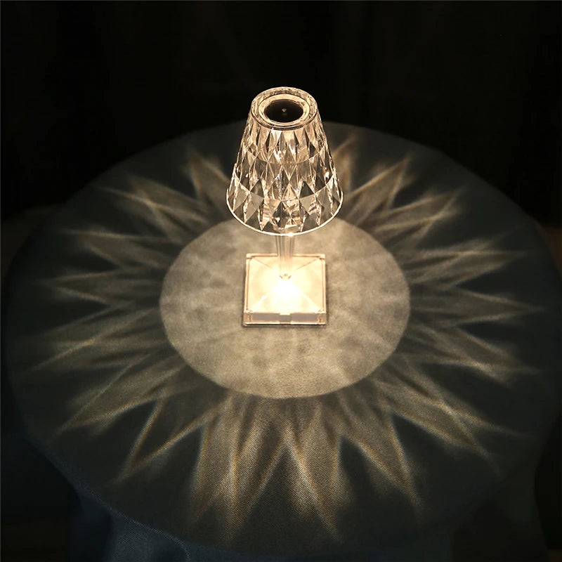 Lampe de Chevet Pied Cristal Vintage
