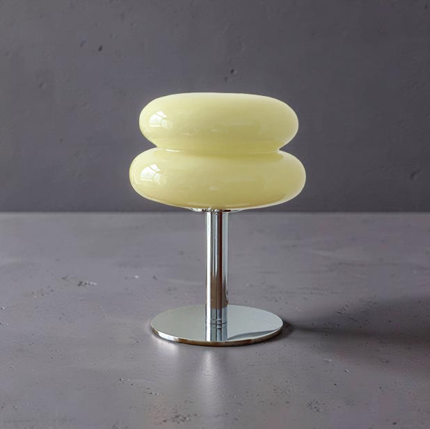 Lampe de Chevet avec Abat Jour en Verre