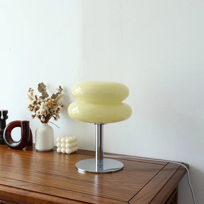 Lampe de Chevet avec Abat Jour en Verre