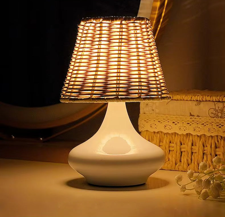 Noctys - Blanc | Lampe en Rotin