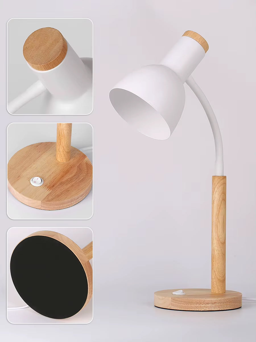 Lampe de Chevet Blanche et Bois