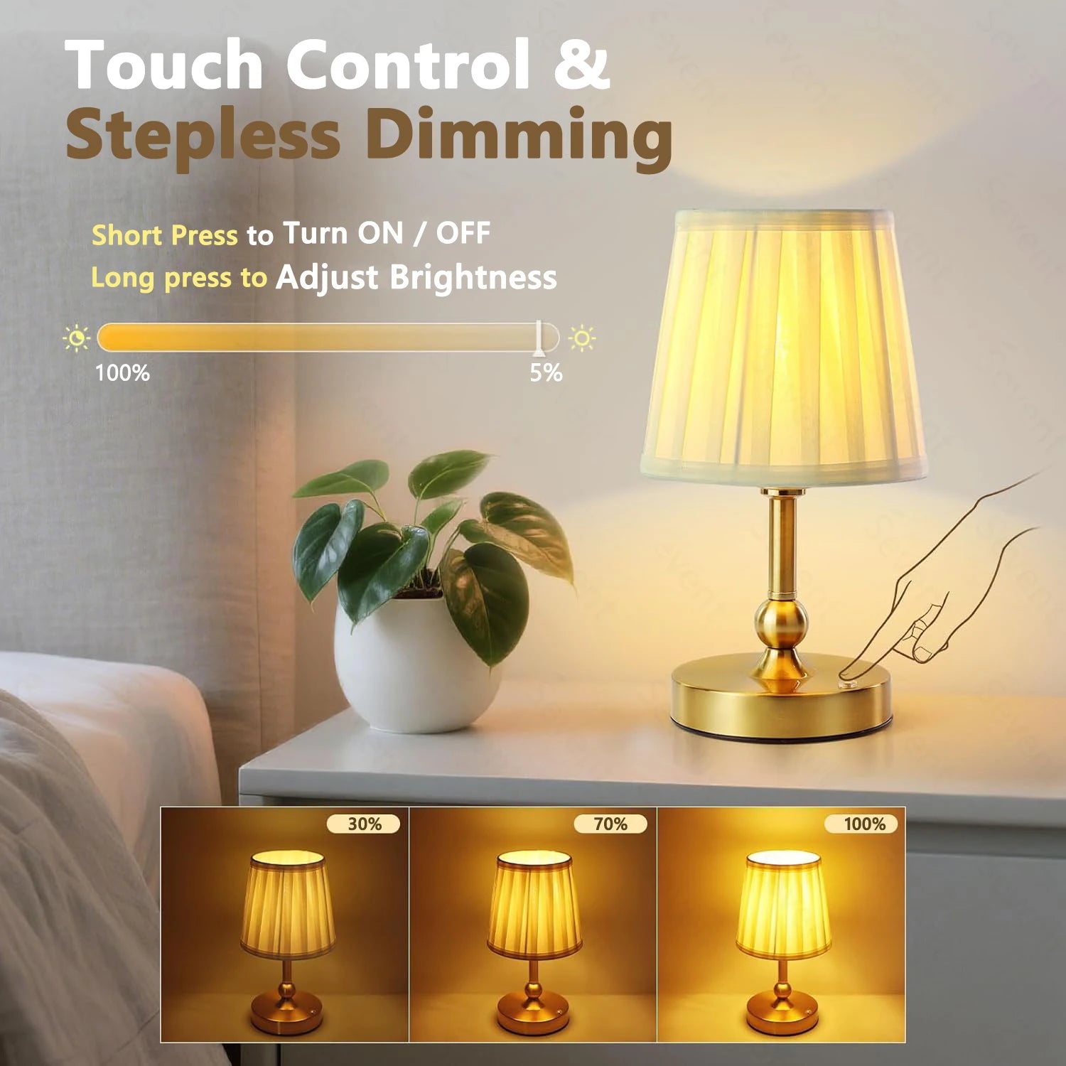 Lampe de Chevet Sans Fil Rechargeable