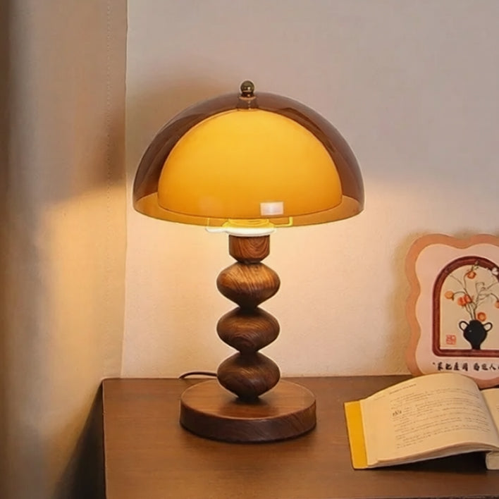 Lampe de Chevet à LED Champignon en Bois