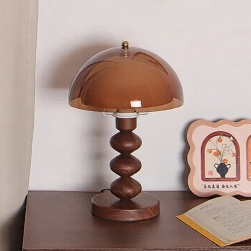Lampe de Chevet à LED Champignon en Bois