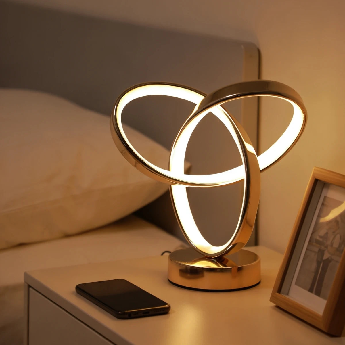 Lampe de Chevet Blanche et Dorée