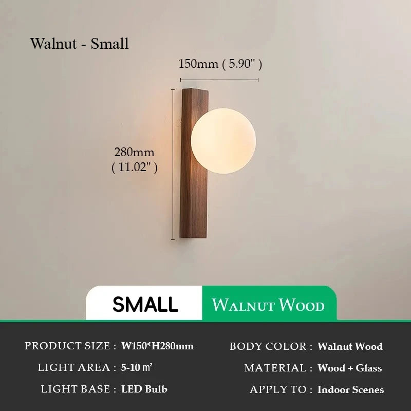 Wallnys - Small Brown | Lampe Murale en Bois