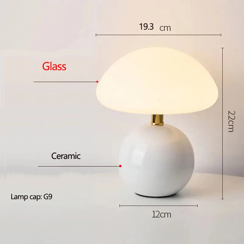 Lampe de Chevet Céramique Blanche et Dorée