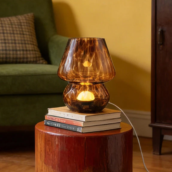 Lampe de Chevet en Verre Forme Champignon