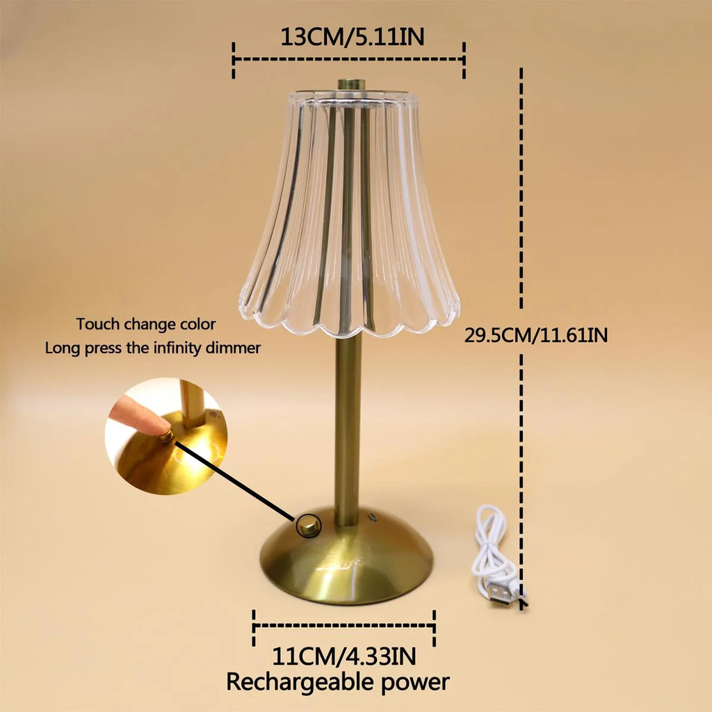 Lampe de Chevet Cristal Vintage