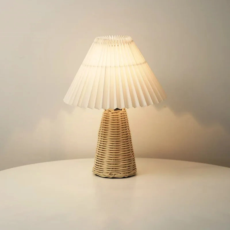 Lampe de Chevet Blanche et Rotin