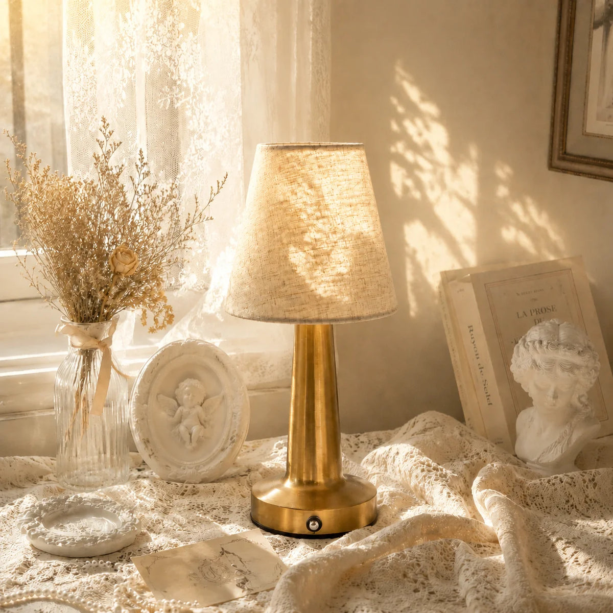 Lampe de Chevet Rétro Doré