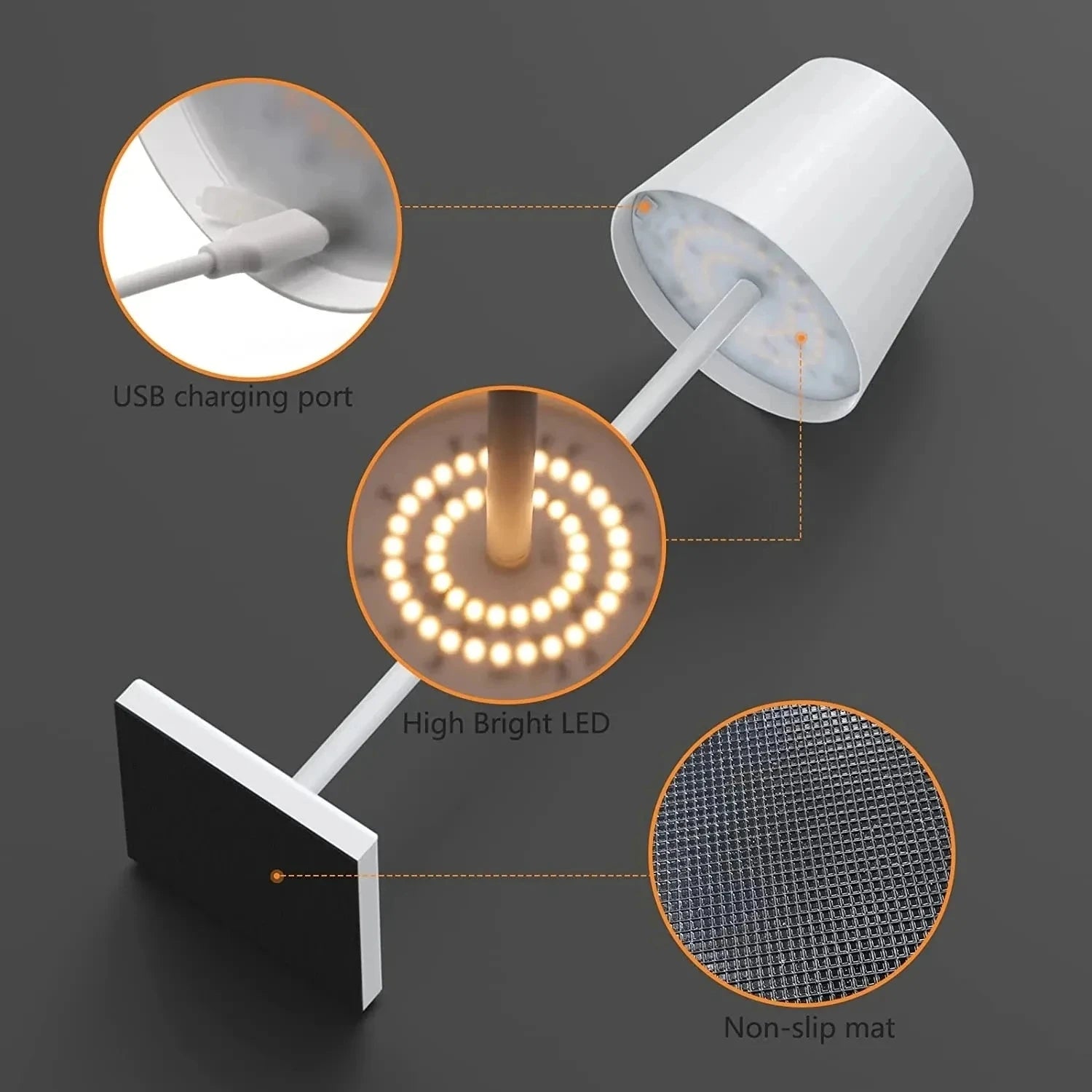 Lampe de Chevet Tactile Blanche