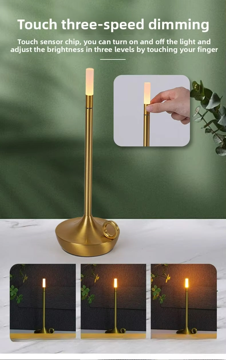 Lampe de Chevet Romantique Chic Doré