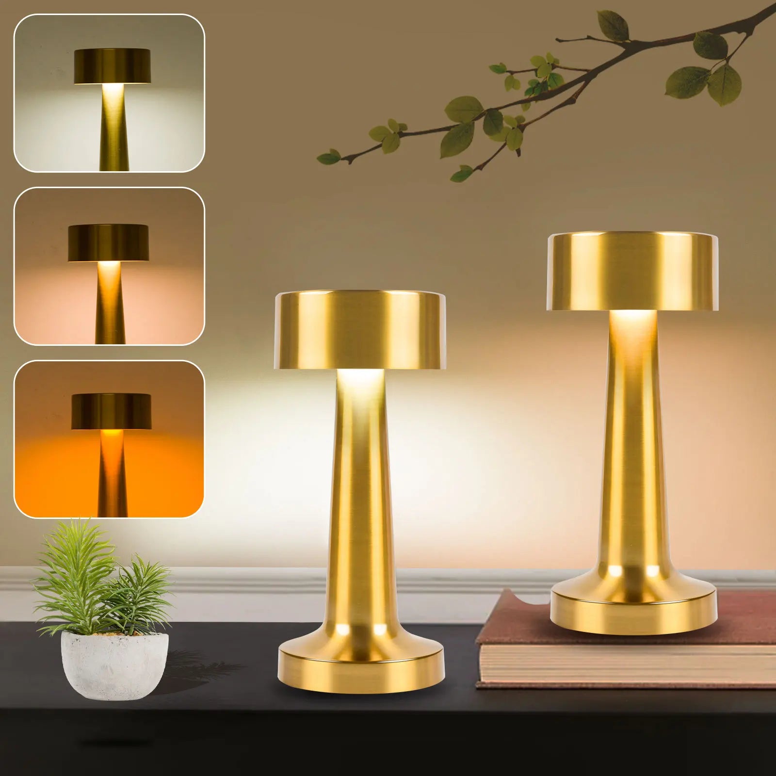 Lampe de Chevet Sur Pied Doré
