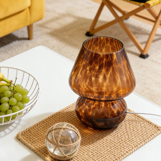 Lampe de Chevet en Verre Forme Champignon