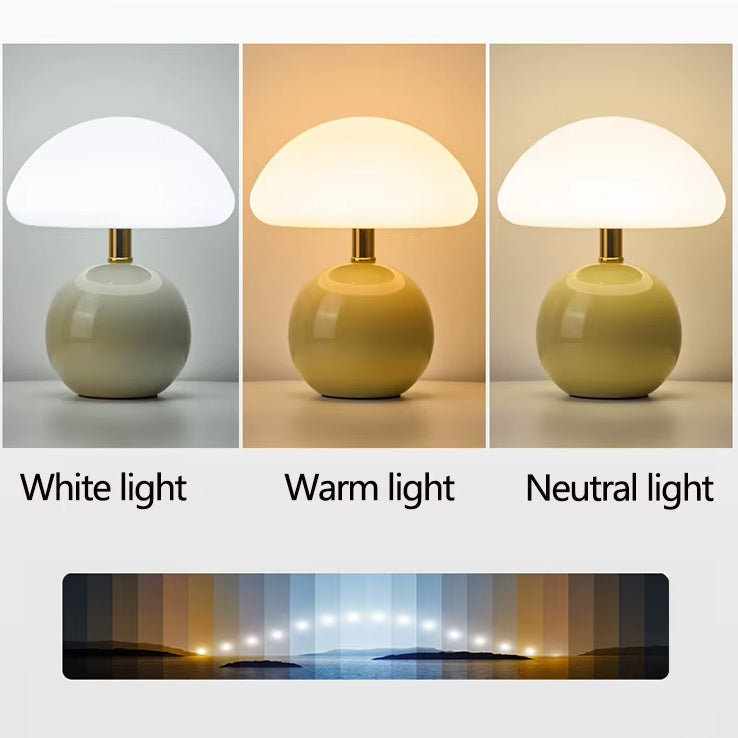 Lampe de Chevet en Céramique Beige