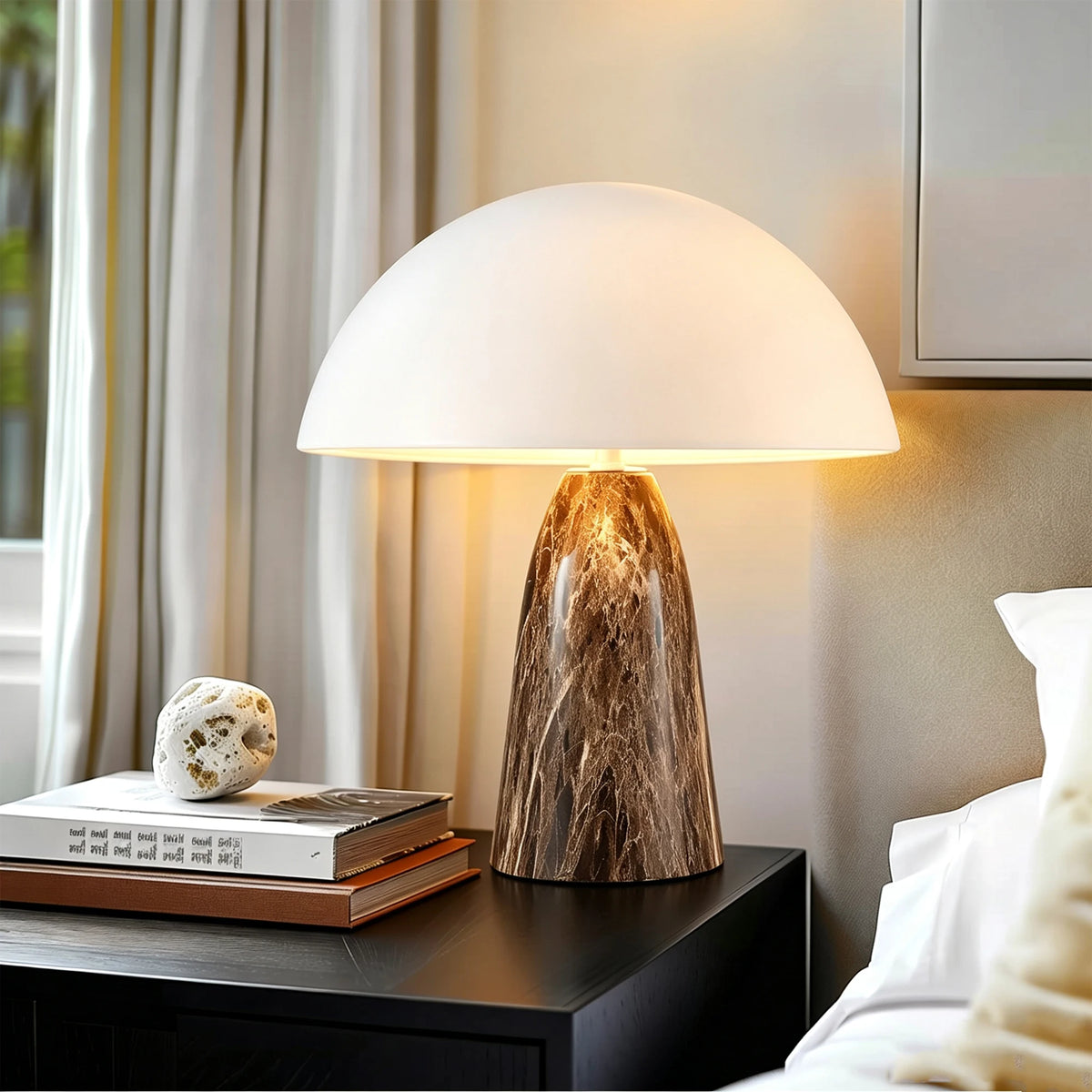 Lampe de Chevet Pied Céramique Marron