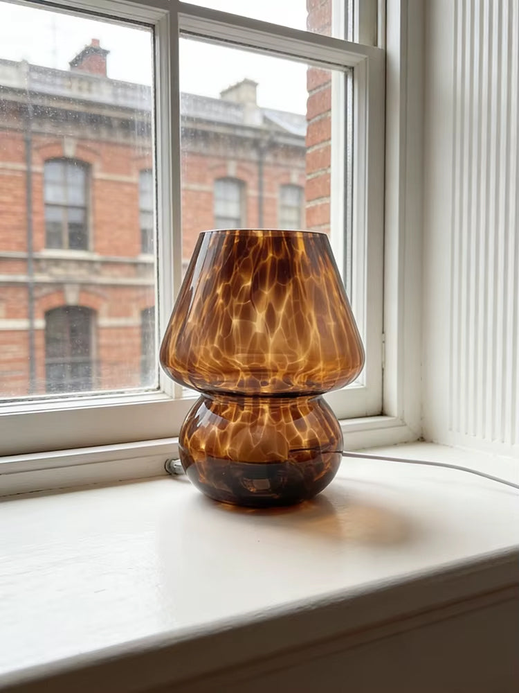 Lampe de Chevet en Verre Forme Champignon