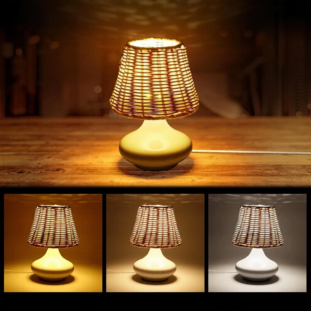 Noctys - Blanc | Lampe en Rotin