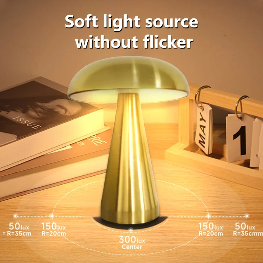 Humys - Doré | Lampe Champignon à LED