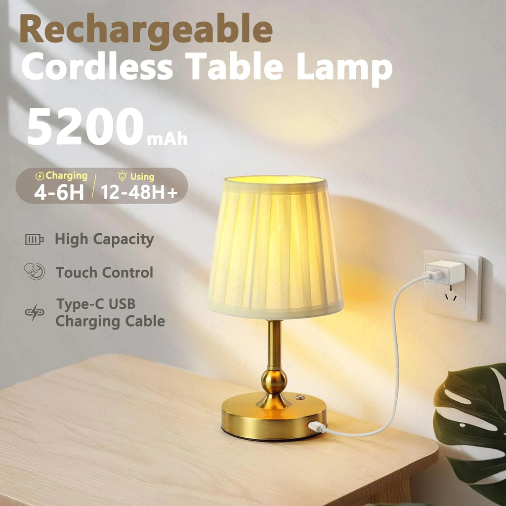 Lampe de Chevet Sans Fil Rechargeable