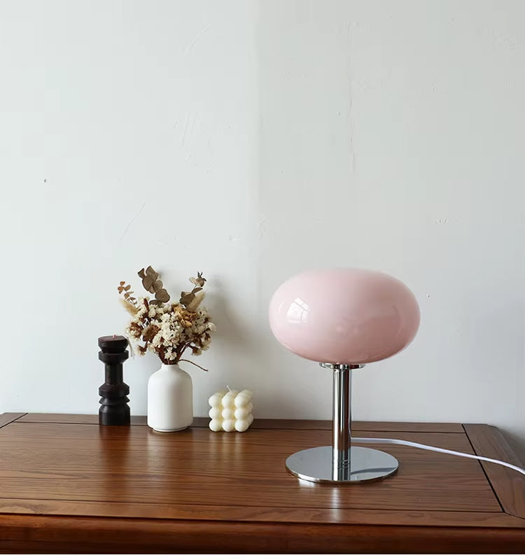 Lampe de Chevet en Verre Rose