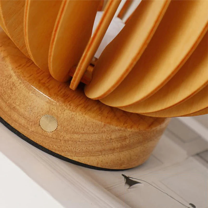 Lampe De Chevet Avec Abat-Jour En Bois