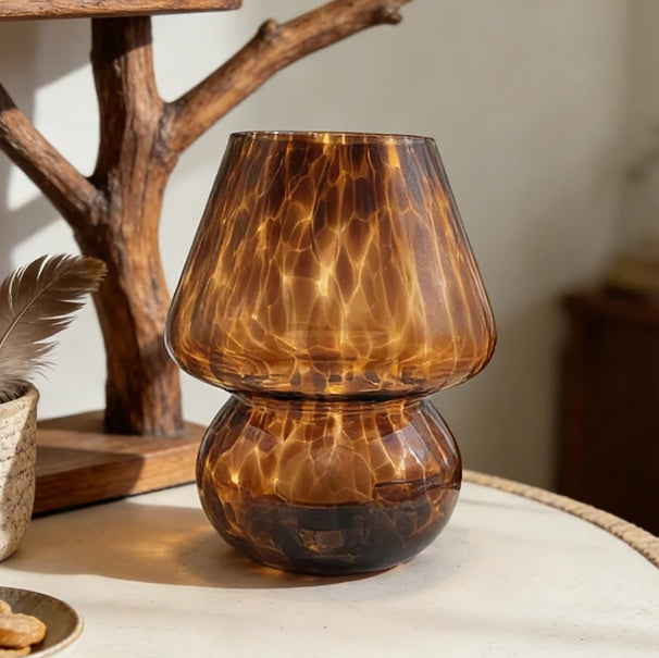 Lampe de Chevet en Verre Forme Champignon