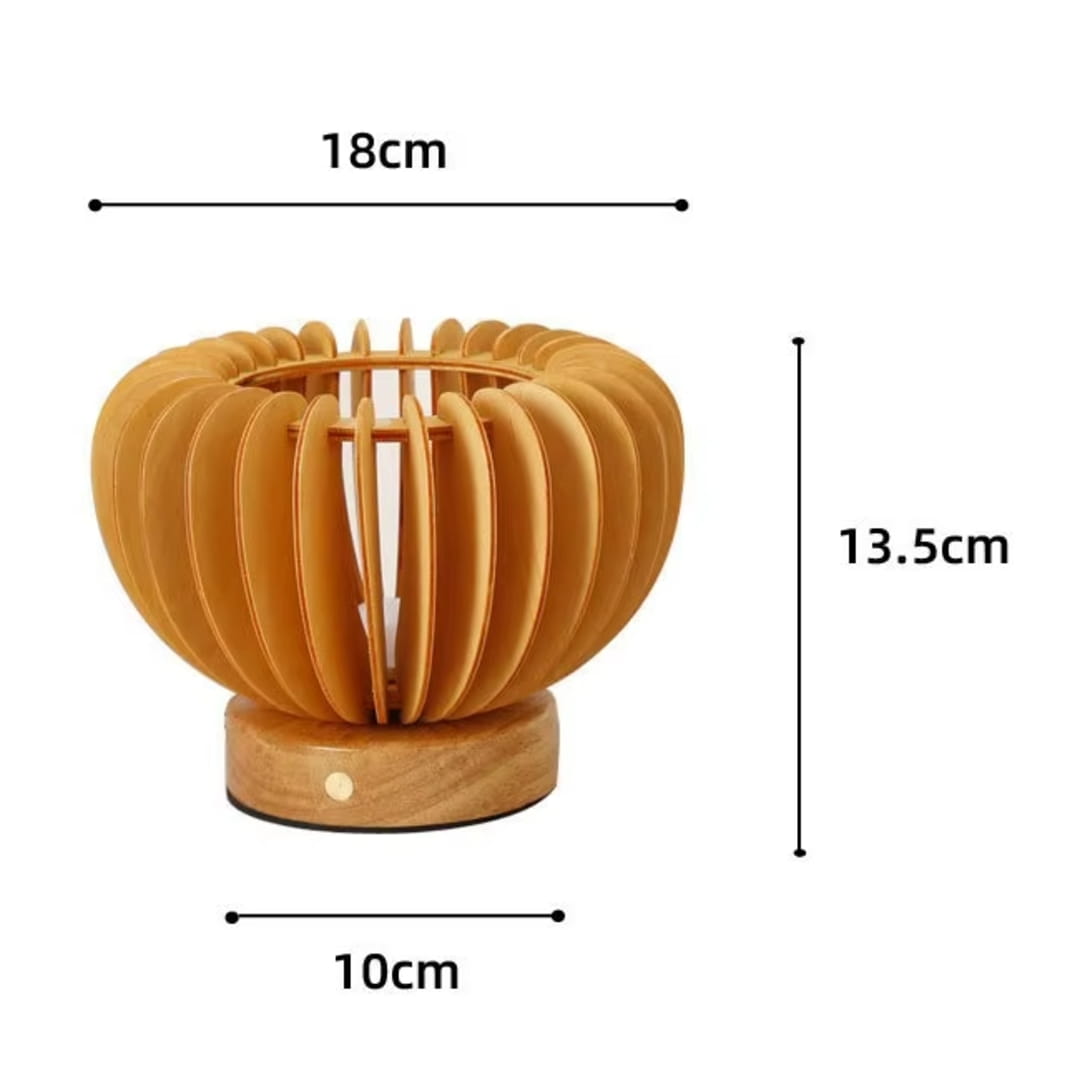 Lampe De Chevet Avec Abat-Jour En Bois