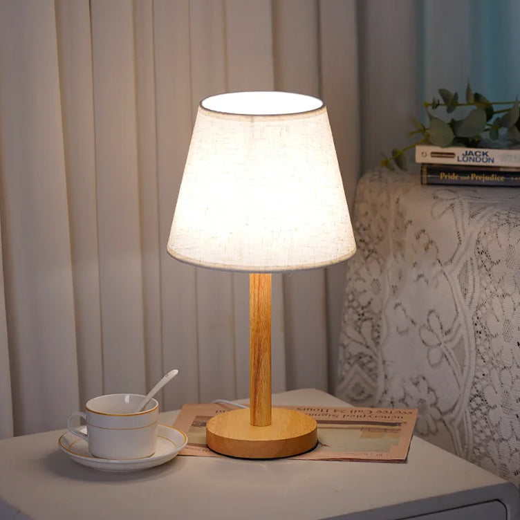 Lampe de Chevet Blanche Bois