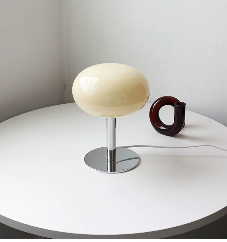 Lampe de Chevet Beige et Verre