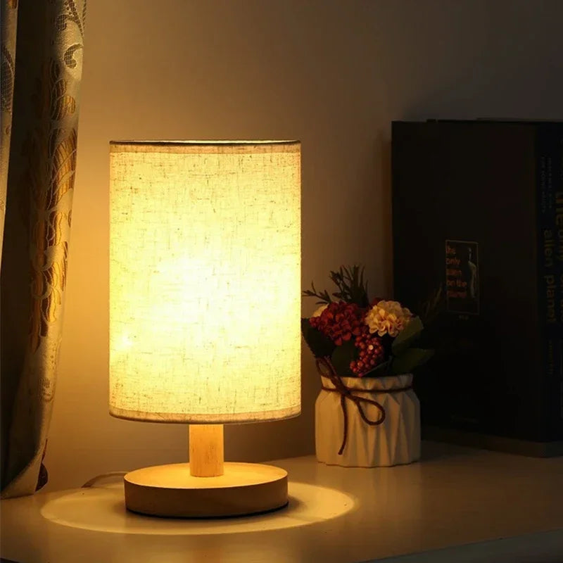 Lampe de Chevet Pied en Bois