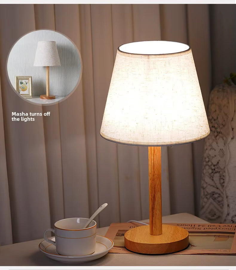 Lampe de Chevet Blanche Bois