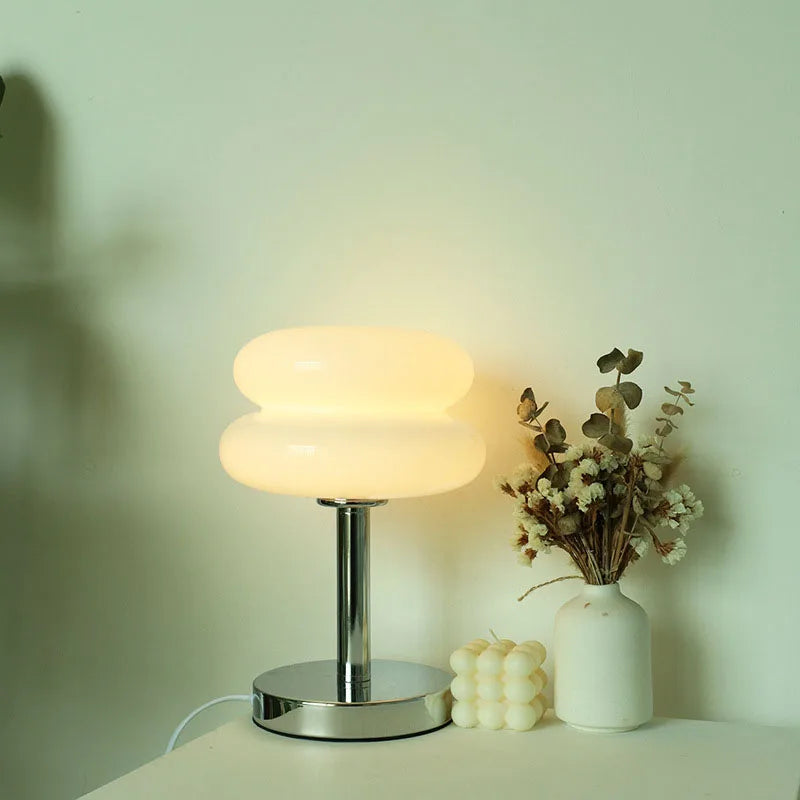 Lampe de Chevet avec Abat Jour en Verre