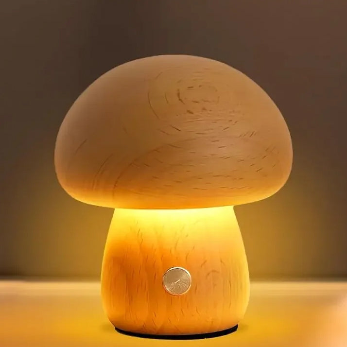 Brumys - Beige | Lampe Champignon en Bois