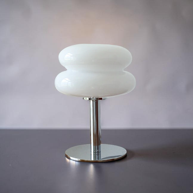 Lampe de Chevet en Verre Blanc