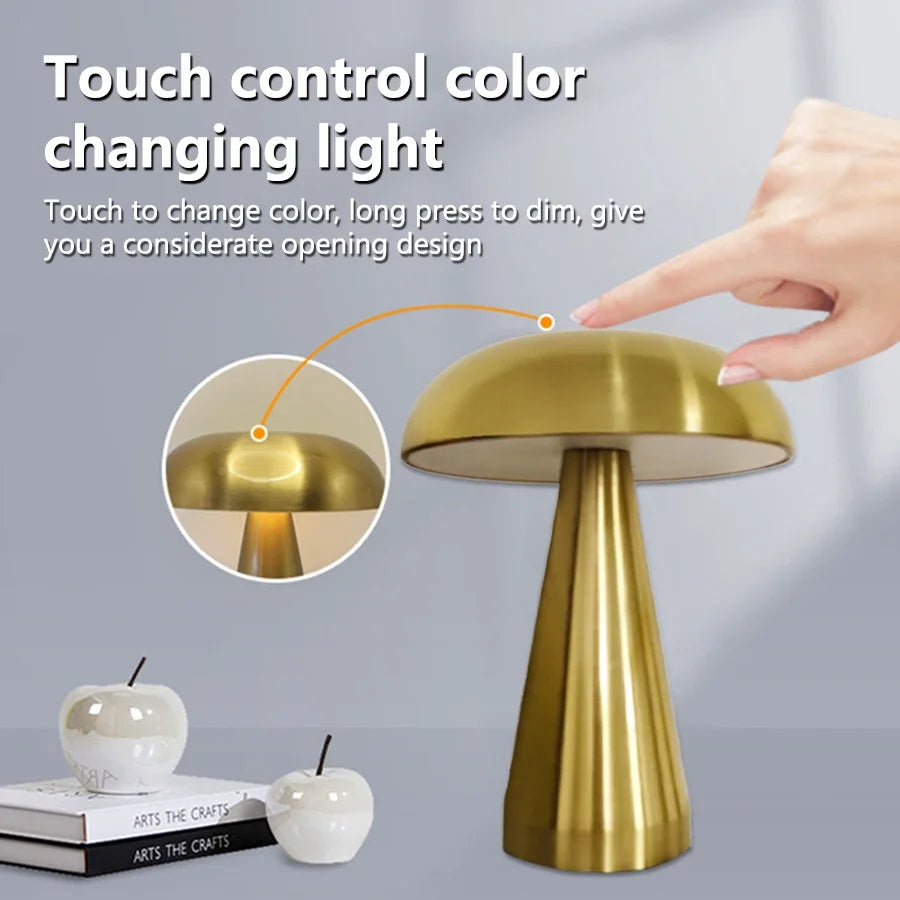 Humys - Doré | Lampe Champignon à LED