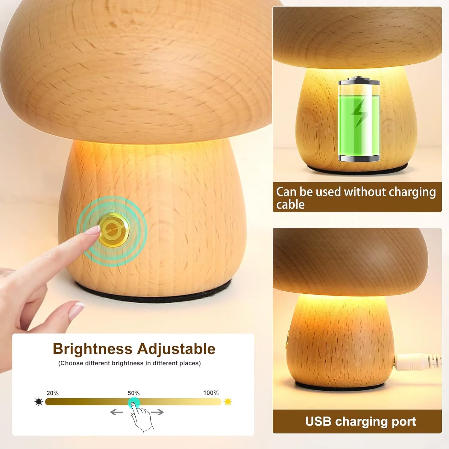 Lampe de Chevet Forme Champignon