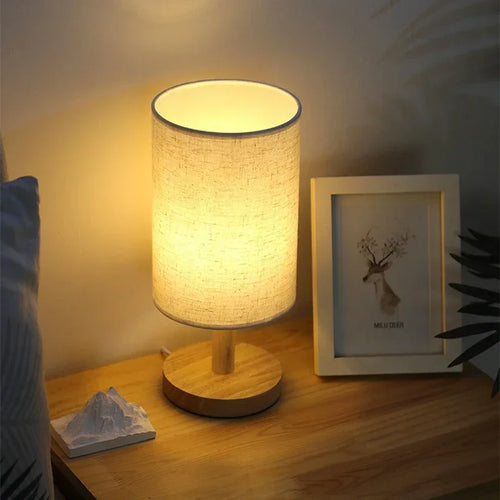 Lampe de Chevet Pied en Bois