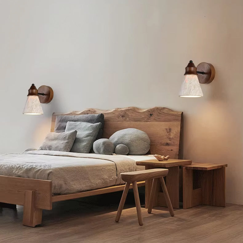 Lampe de Chevet en Bois Murale