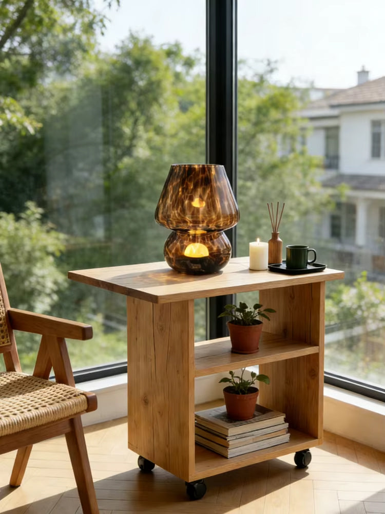 Lampe de Chevet en Verre Forme Champignon