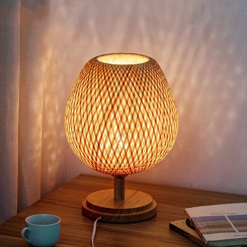 Ouralys | Lampe en Bois et Rotin