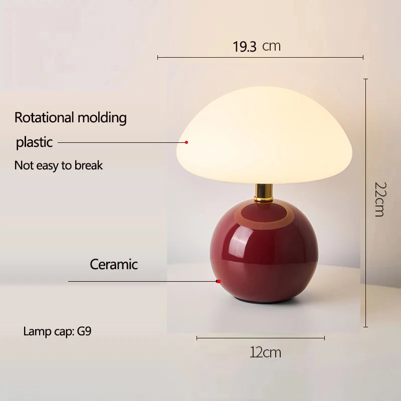 Lampe de Chevet Champignon Rouge