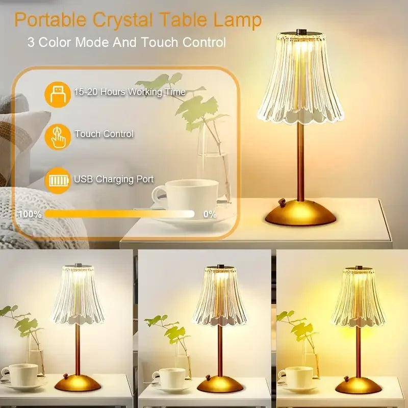 Lampe de Chevet Cristal Vintage